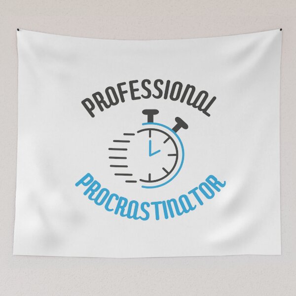 Item preview, Professional procrastinator badge with clock designed and sold by CleanDecor.