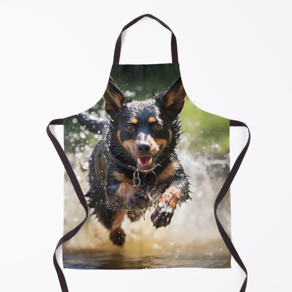 Item preview, Action Shot of a Lancashire Heeler Jumping Through Water designed and sold by dcrc.