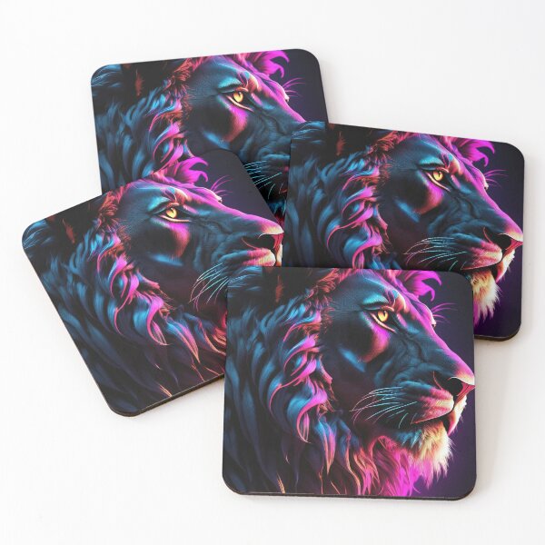 Item preview, Lion portrait cyberpunk vibe designed and sold by ChaosEdits.