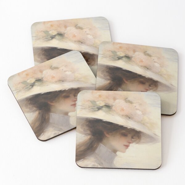 Item preview, Coquette aesthetic vintage painting of a sad woman designed and sold by Coquette Art.