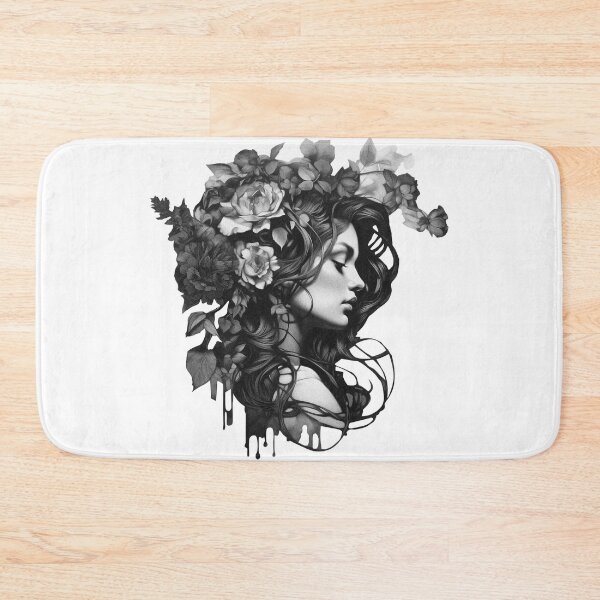 Item preview, The Girl With Feathers Black And White Drawing designed and sold by BogatyrovaOlena.