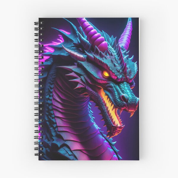 Item preview, Dragon portrait synthwave aesthetic designed and sold by ChaosEdits.