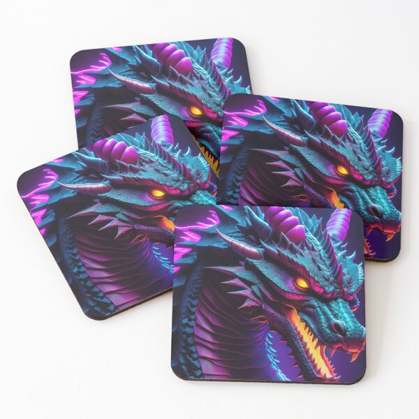 Item preview, Dragon portrait synthwave aesthetic designed and sold by ChaosEdits.