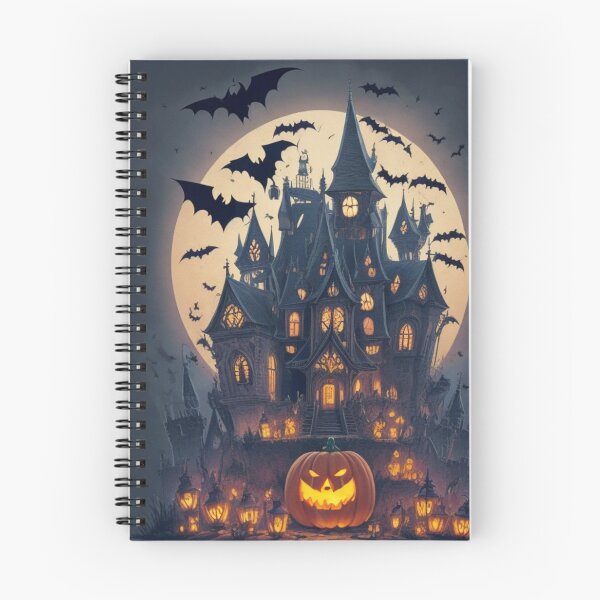 Item preview, Pumpkin Enchantment: Halloween Castle with Bats designed and sold by irosh madushan.