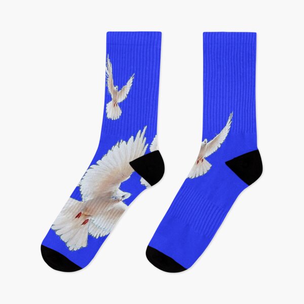 Item preview, FLYING WHITE PEACE DOVES ROYAL BLUE ART designed and sold by sharlesart.