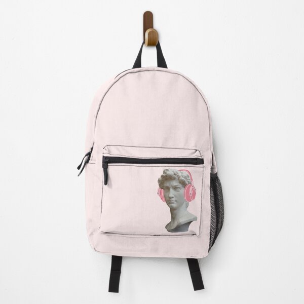 Item preview, greek statue with pink headphones designed and sold by stickersxbecca.