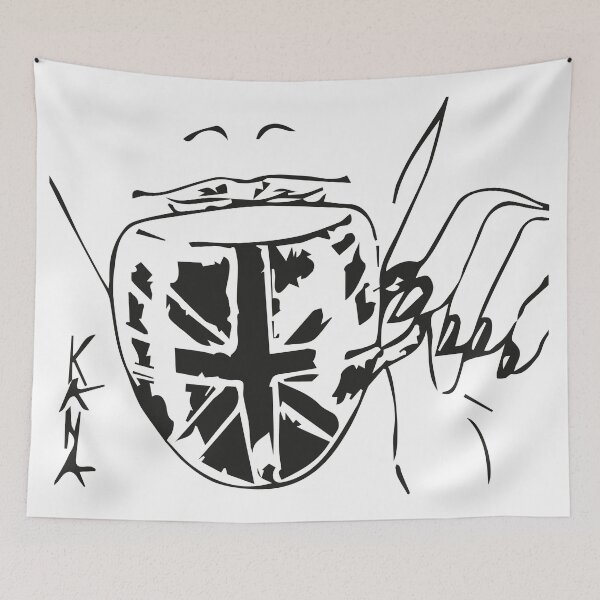 Item preview, Vamptea Kana signed - dark lady line art with cup of tea designed and sold by kanakeen.