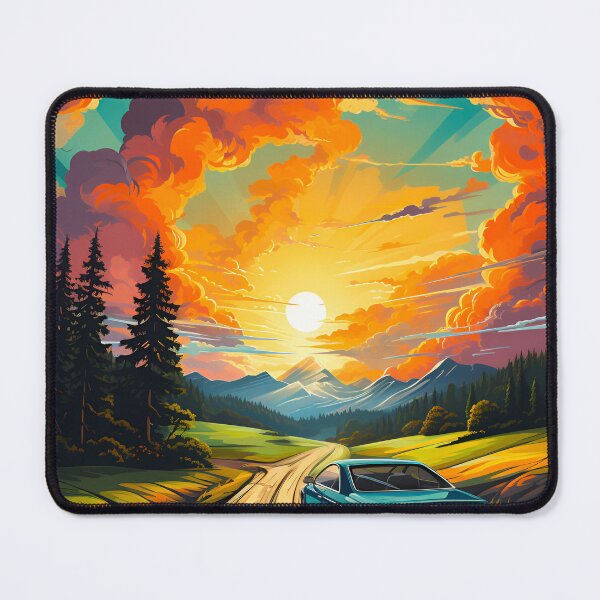 Item preview, Travel poster - Vintage car on the road designed and sold by travelposter-ai.