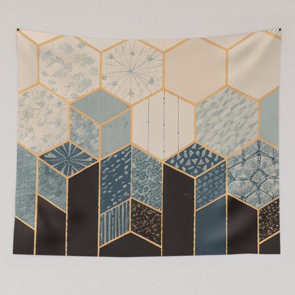 Item preview, Soft Blue Hexagons designed and sold by asbno19.