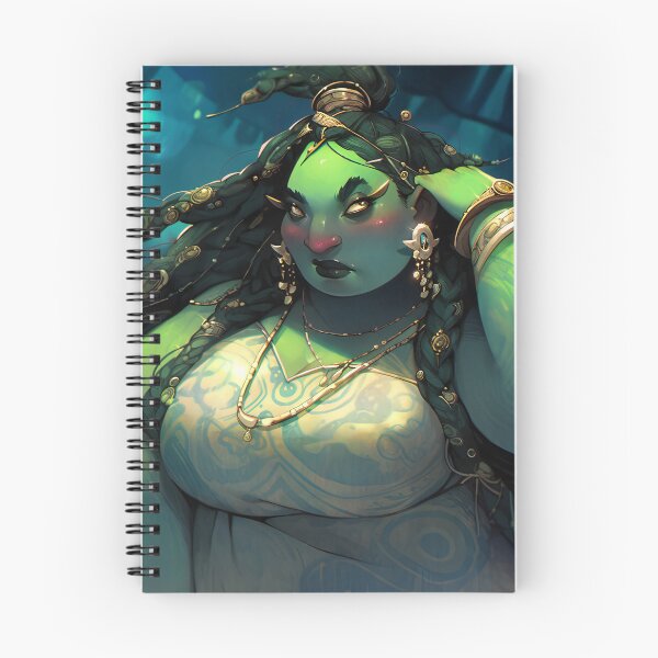 Item preview, Cool Green Orcish Woman with Long Braided Hair designed and sold by bubblegoth.