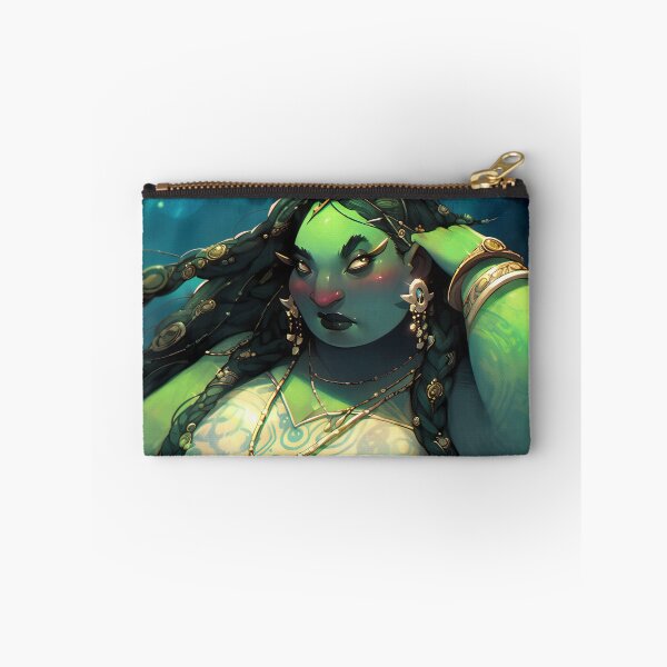Item preview, Cool Green Orcish Woman with Long Braided Hair designed and sold by bubblegoth.