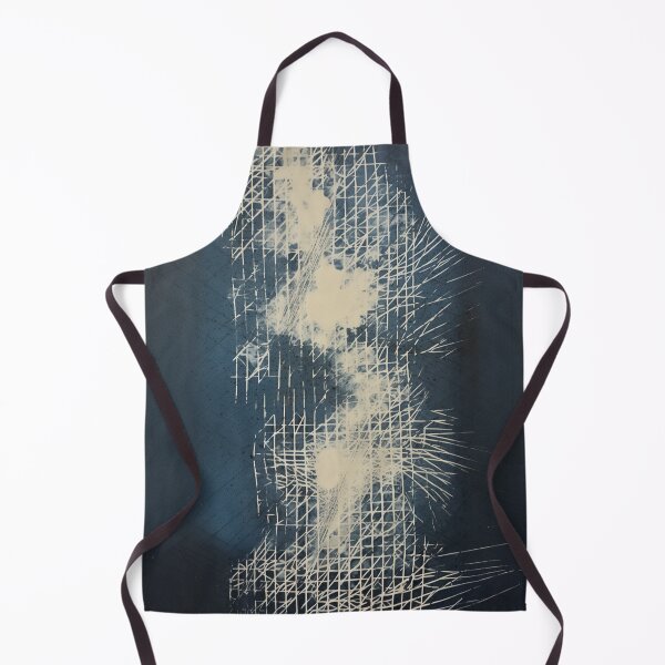 Artikelvorschau, Blaue und elfenbeinfarbene Textilfadenmuster-Illustration im Used-Look entworfen und verkauft von tronictees.