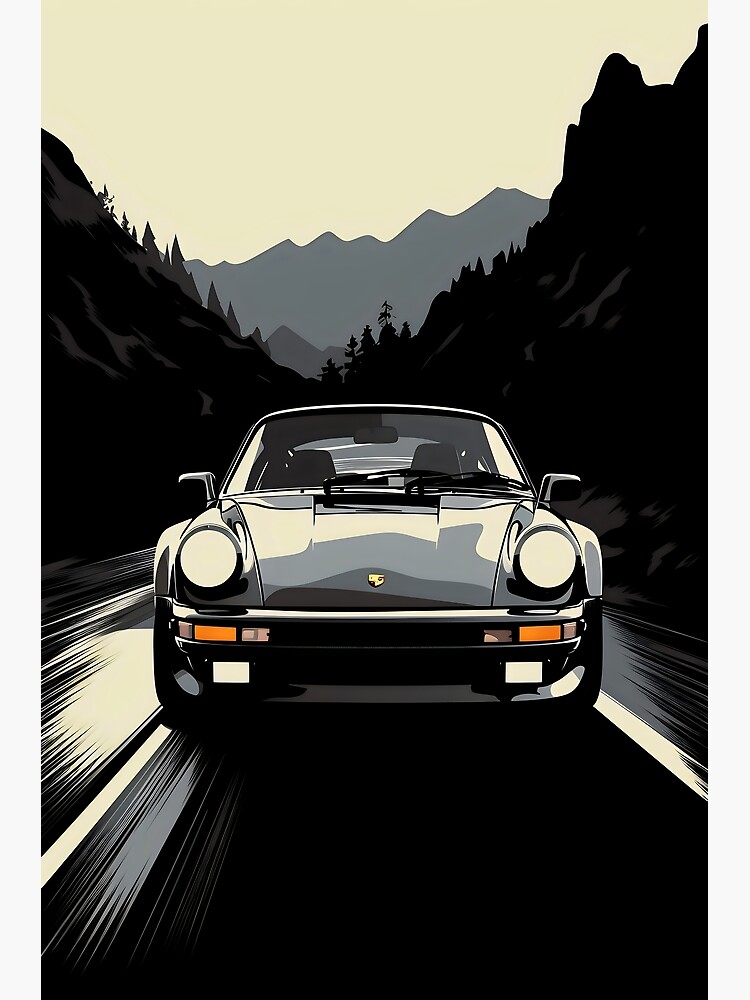 Porsche 911 Sports Car Art Poster Anuncio Evento Porsche Vintage