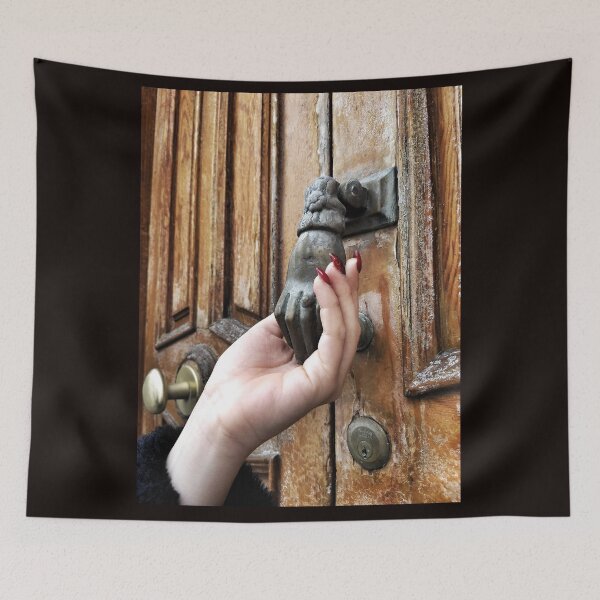 Item preview, Touching Unity: Graceful Encounter of Female Hands and an Ancient Metal Knocker designed and sold by EpicVistas.
