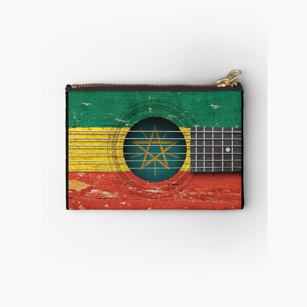 Item preview, Old Vintage Acoustic Guitar with Ethiopian Flag designed and sold by JeffBartels.
