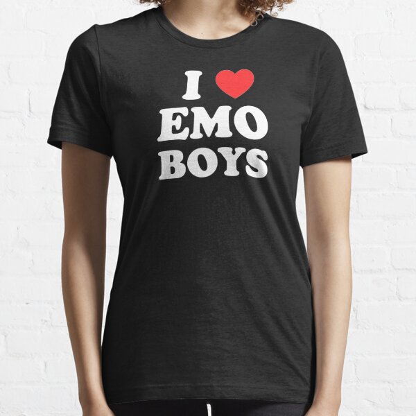 I Love Emo Boys Tee Emo Tee 2000s Heart Slogan Y2K 