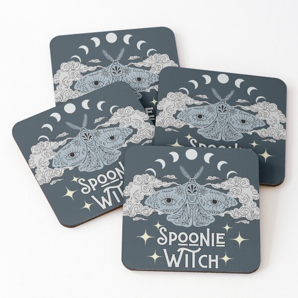 Item preview, Spoonie Witch Moth Moon Stars Blue designed and sold by Madeleine39.