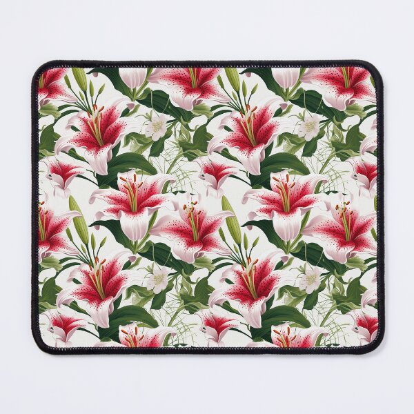 Item preview, Vintage Red and white Lilys pattern designed and sold by Vindbult.
