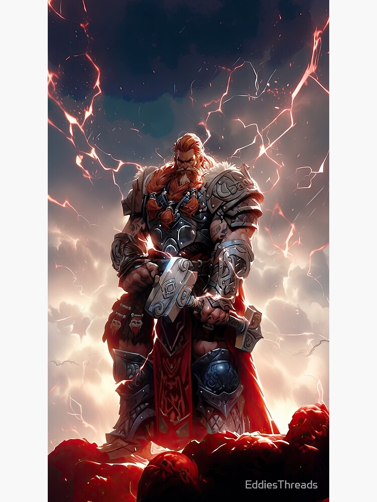 Thor Norse God of Thunder Poster for Sale by EddiesThreads