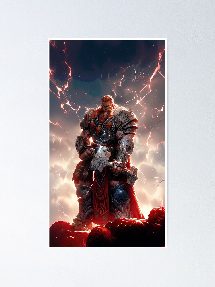 Thor Norse God of Thunder Poster for Sale by EddiesThreads