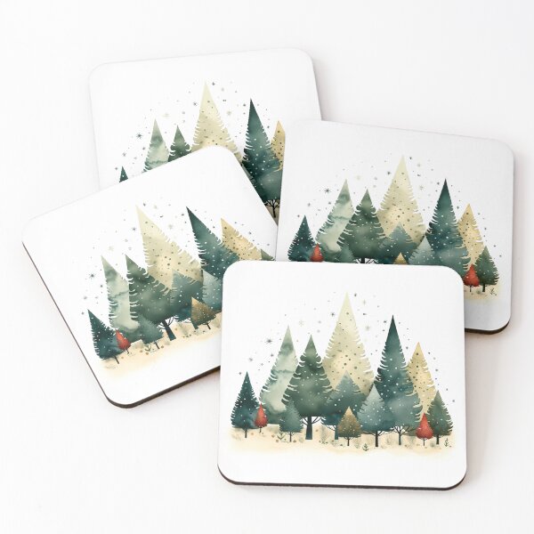 Item preview,  simple Christmas trees art illustration  designed and sold by Inktown.