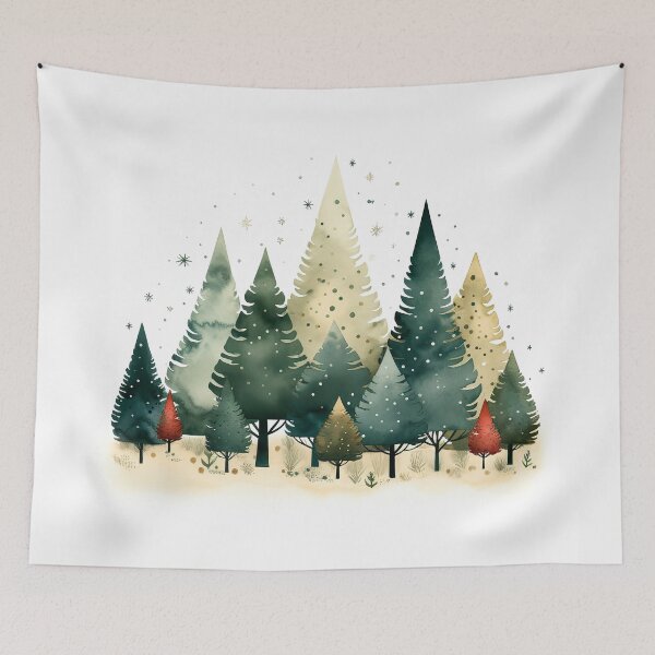Item preview,  simple Christmas trees art illustration  designed and sold by Inktown.