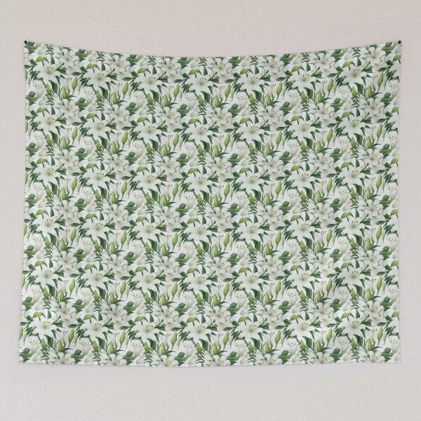 Item preview, Vintage white lily pattern designed and sold by Vindbult.