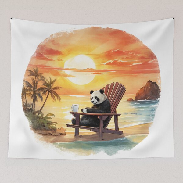 Item preview, Panda chill out in sunset designed and sold by PandaPlanner.