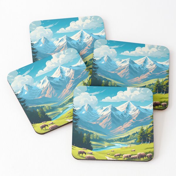 Item preview, Travel poster - Herd at the foot of the mountain designed and sold by travelposter-ai.