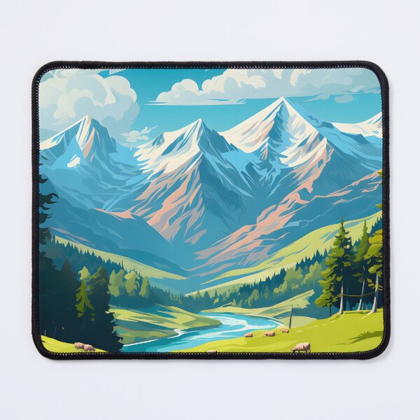 Item preview, Travel poster - Herd at the foot of the mountain designed and sold by travelposter-ai.