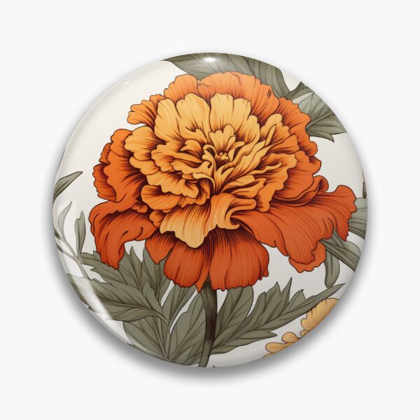 Item preview, Vintage Marigold flower pattern designed and sold by Vindbult.