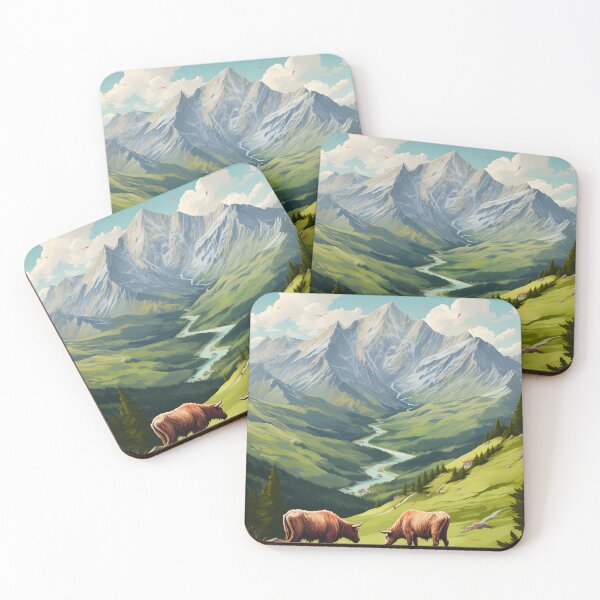 Item preview, Travel poster - Herd at the foot of the mountain designed and sold by travelposter-ai.