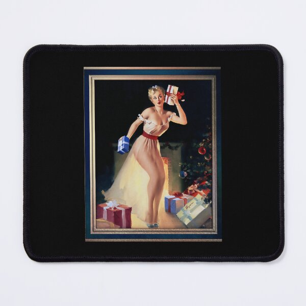 Item preview, A Christmas Eve by Gil Elvgren -Up Girl Vintage Art designed and sold by VerdantInk.