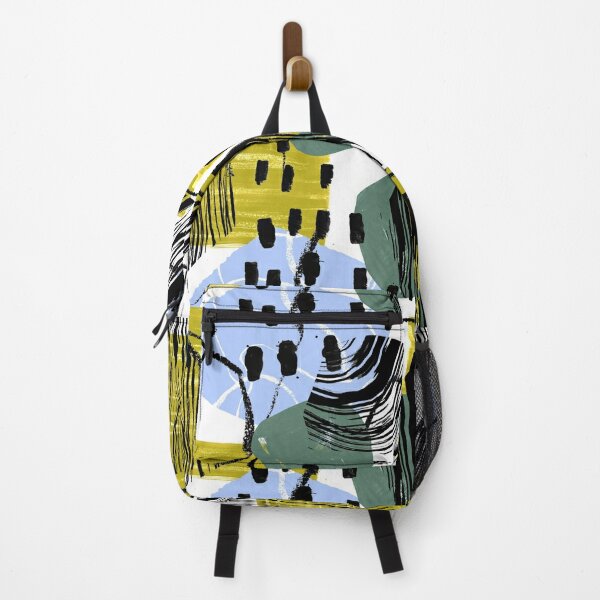 Abstract // Yellow, Black & Green Backpack