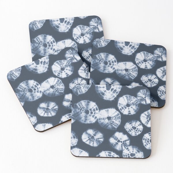 Item preview, Shibori Kumo tie dye white dots over dark navy blue designed and sold by marufemia.