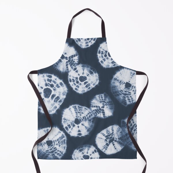 Item preview, Shibori Kumo tie dye white dots over dark navy blue designed and sold by marufemia.