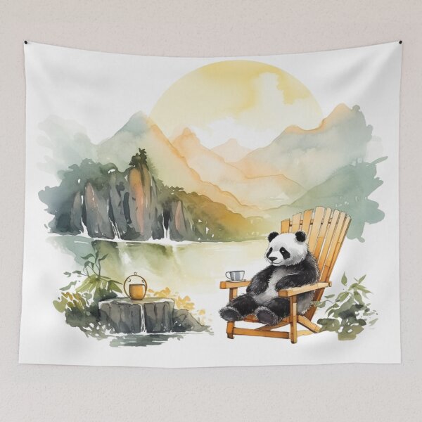 Item preview, Panda chill out in sunrise designed and sold by PandaPlanner.
