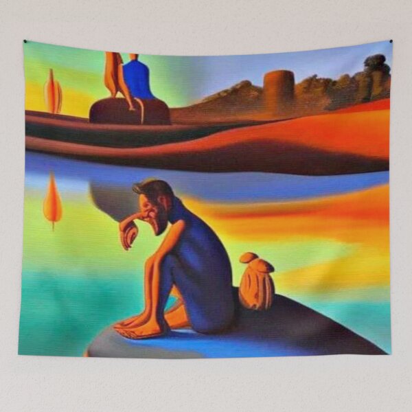 Item preview, Sadness sits by the river designed and sold by George Hutton Hunter.
