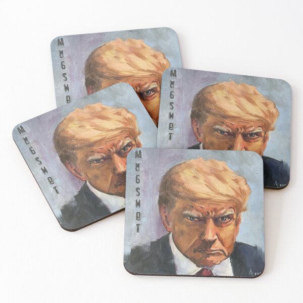 Item preview, Oil Painting of Trump's Mugshot designed and sold by Anne Marie Propst.
