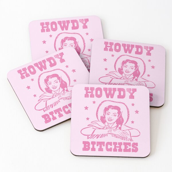 Item preview, Howdy Bitches Retro Cowgirl Pink designed and sold by PUFFYP.
