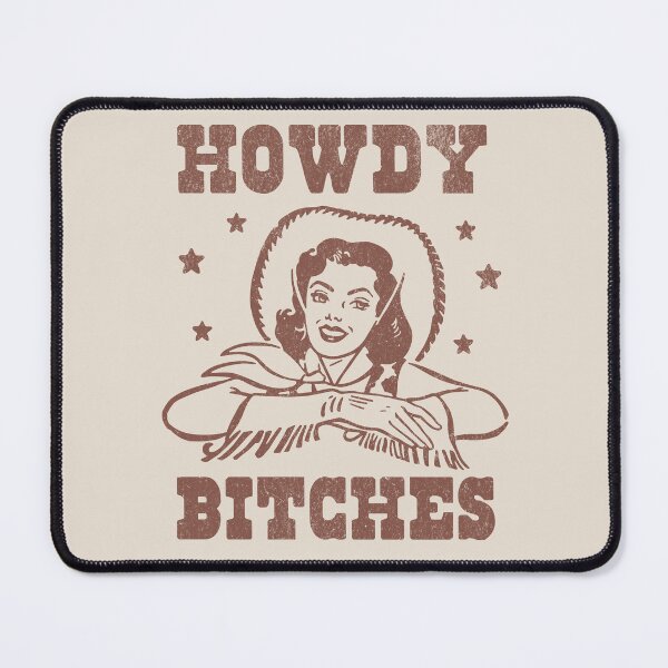Item preview, Howdy Bitches Retro Cowgirl Brown designed and sold by PUFFYP.