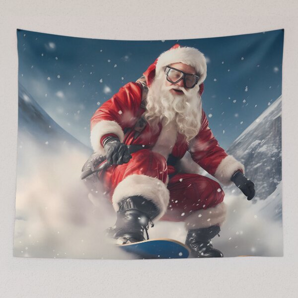 Item preview, Santa Claus Skiing Down a Mountain designed and sold by Only-4u.