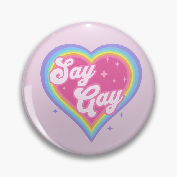 Item preview, Say Gay Kids Retro Rainbow Heart LGBTQ Kawaii Cute Gay Pride  designed and sold by PUFFYP.