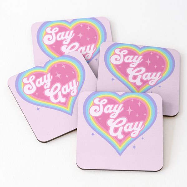Item preview, Say Gay Kids Retro Rainbow Heart LGBTQ Kawaii Cute Gay Pride  designed and sold by PUFFYP.
