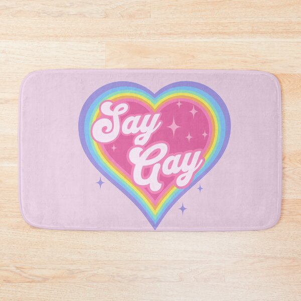 Item preview, Say Gay Kids Retro Rainbow Heart LGBTQ Kawaii Cute Gay Pride  designed and sold by PUFFYP.