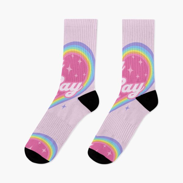 Item preview, Say Gay Kids Retro Rainbow Heart LGBTQ Kawaii Cute Gay Pride  designed and sold by PUFFYP.