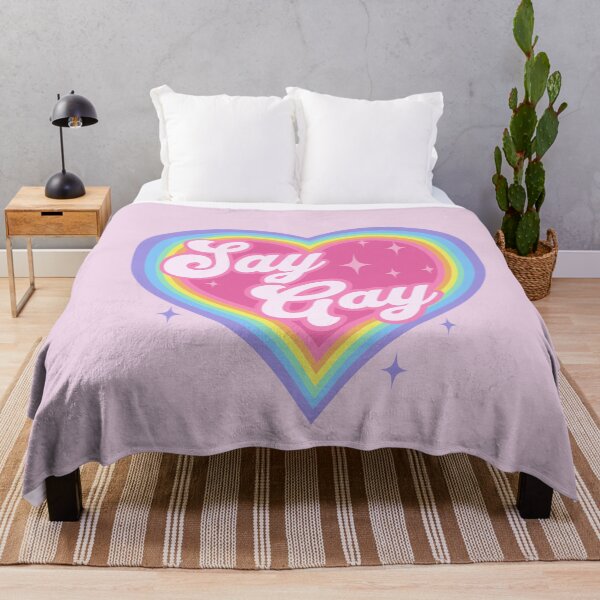 Item preview, Say Gay Kids Retro Rainbow Heart LGBTQ Kawaii Cute Gay Pride  designed and sold by PUFFYP.