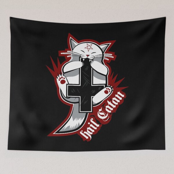 Item preview, Hail Catan - Satanic Cat designed and sold by Skady666.