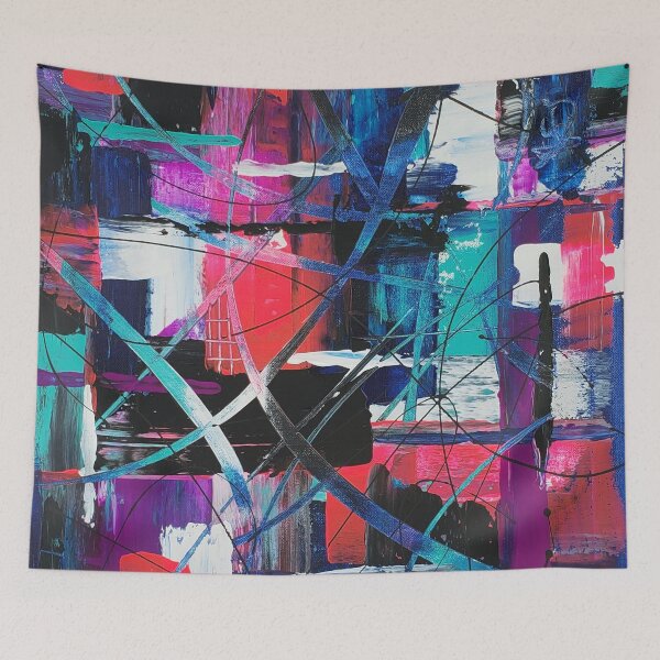 Item preview, JKalani Modern Purple and Blue Abstract Painting designed and sold by jkalani.