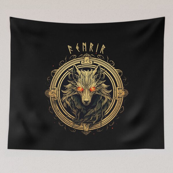 Item preview, Fenrir Nordic Wolf Loki Monstrous Vikings Lover Scandinavian designed and sold by Chmielayka.